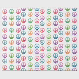 Papel De Regalo Signos de paz groovy estilo acuarela hippie amor