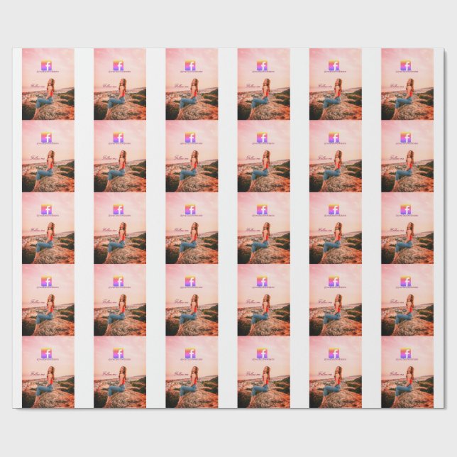 Papel De Regalo síguenos en facebook nombre de usuario redes socia (Superficie plana)