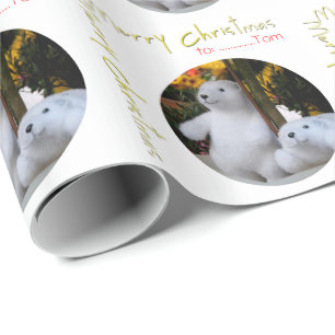 Papel De Regalo Silencio de oso de peluche blanco personalizado 2