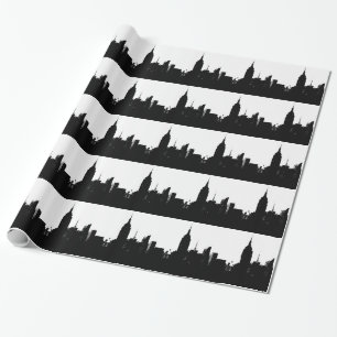 Papel De Regalo Silhouette Black White New York