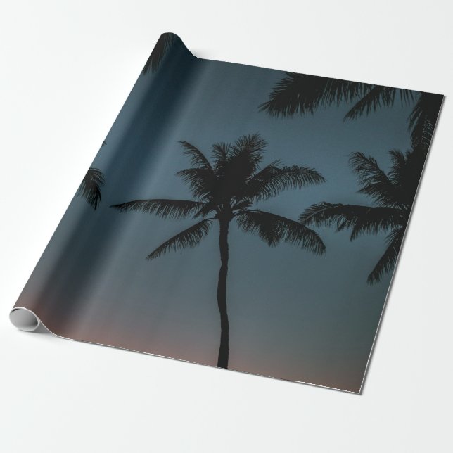 Papel De Regalo Silhouette de cocoteros (Desenrollado)