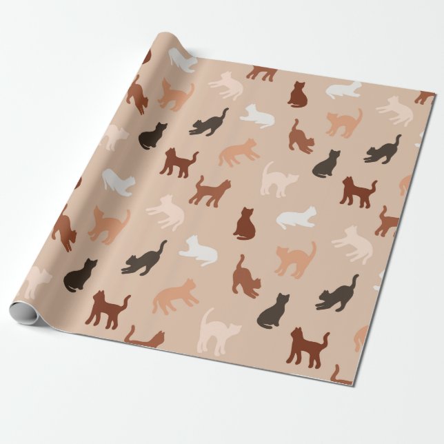 Papel De Regalo Silhouette de gato (Desenrollado)