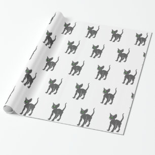 Papel De Regalo Silhouette de gato egipcio - Elige el color de la