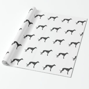 Papel De Regalo Silhouette de Greyhound en negro