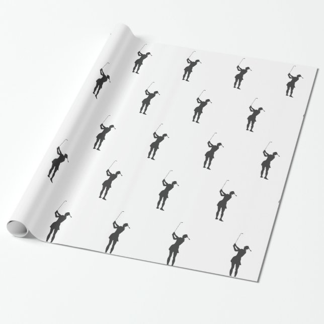 Papel De Regalo Silhouette de una mujer jugando al golf (Desenrollado)
