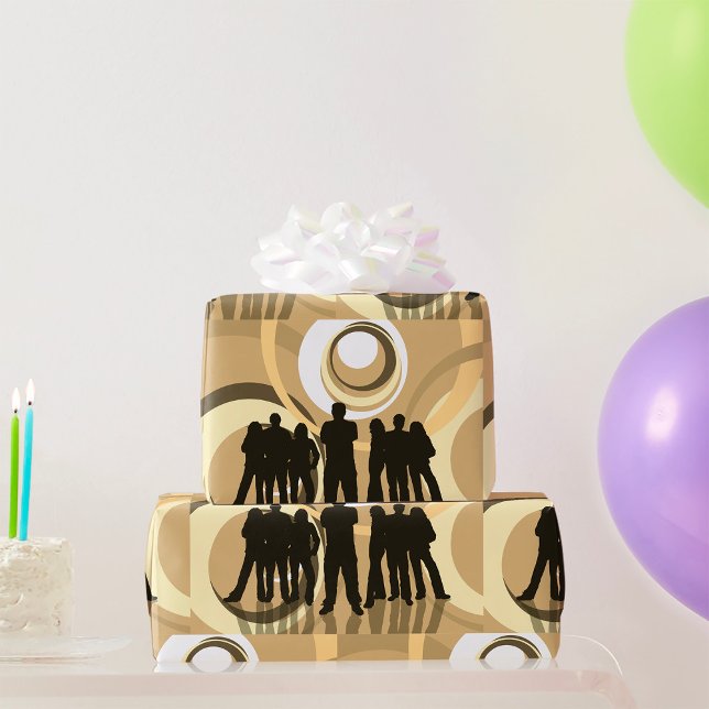 Papel De Regalo Silhouette retro con círculos abstractos (Subido por el creador)