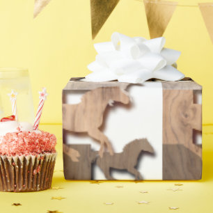 Papel De Regalo Silhouettes de madera para caballos de galerías