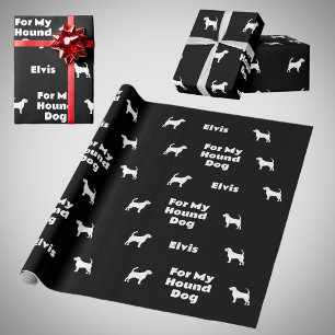 Papel De Regalo Silhouettes de perro macho hebilla negro y blanco