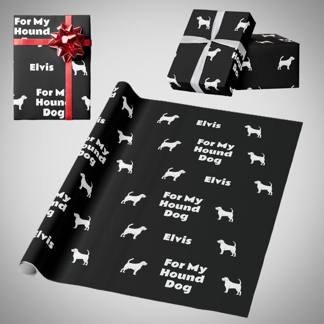Papel De Regalo Silhouettes de perro macho hebilla negro y blanco (Subido por el creador)