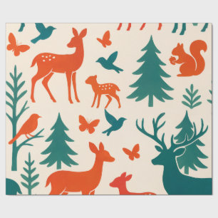 Papel De Regalo Silhouettes forestales