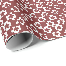 Papel De Regalo Silhueta de flores em padrão.