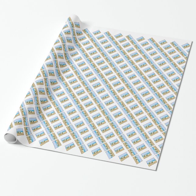 Papel De Regalo Sillas y coronas de playa (Desenrollado)