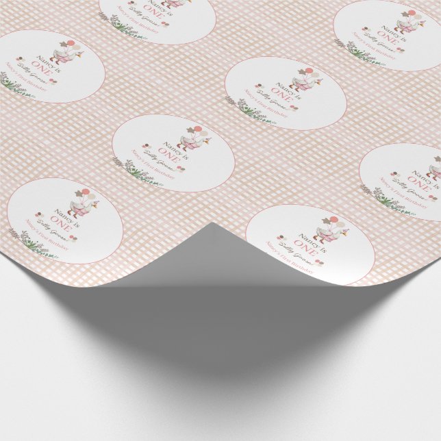 Papel De Regalo Silly Goose First Birthday Brown (Esquina)