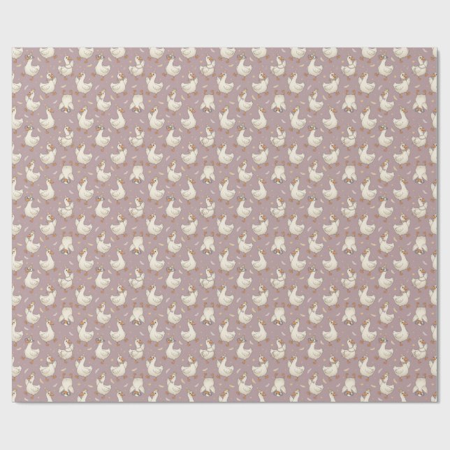 Papel De Regalo Silly Goose Party – Quirky Birthday Design (Superficie plana)