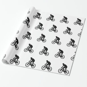 Papel De Regalo Silueta de bicicleta de montaña - Elija color de f
