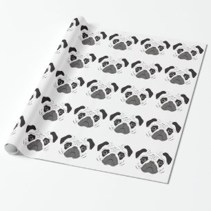 Papel De Regalo Silueta de cara de pug