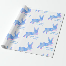 Papel De Regalo Silueta de conejo azul linda personalizada para ba