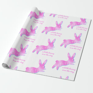 Papel De Regalo Silueta de conejo rosa, lindo regalo personalizado