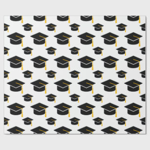 Papel De Regalo Silueta de Gorro de Graduación de Graduado