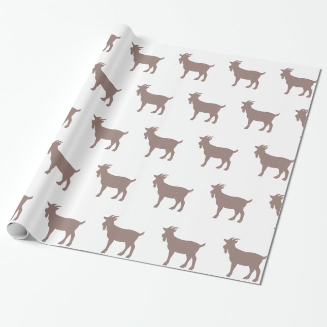 Papel De Regalo Silueta de granja de animales de cabra (Desenrollado)