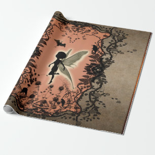 Papel De Regalo Silueta de hadas linda con brillo que brilla