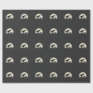 Papel De Regalo Silueta de luna de dinosaurio de Halloween de past