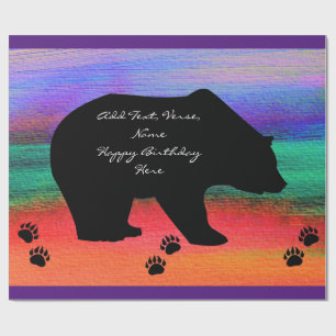 Papel De Regalo Silueta de oso negro