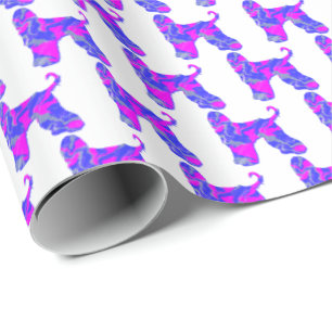 Papel De Regalo Silueta de perro de perro de perro de perro de col