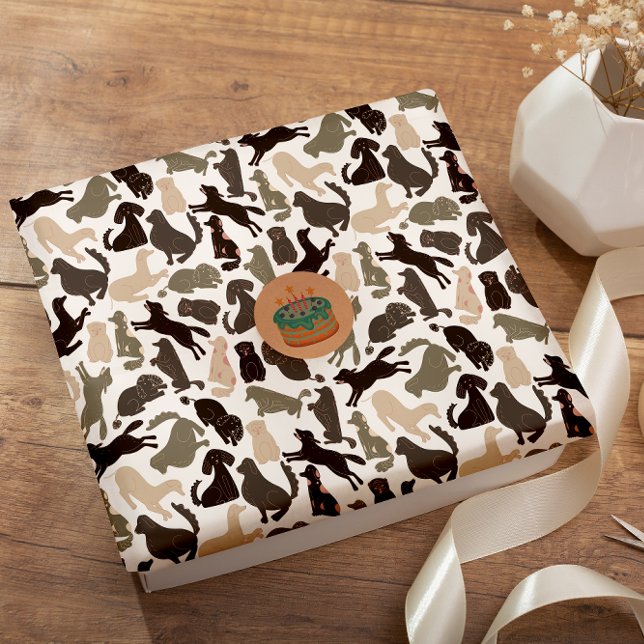 Papel De Regalo Silueta de perro Doodle patrón inoxidable (Subido por el creador)