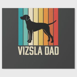 Papel De Regalo Silueta de perro Retro Vizsla Papá