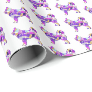 Papel De Regalo Silueta de perro siberiana Husky de varios colores