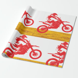 Papel De Regalo Silueta de piloto de motocross de bicicleta de tie