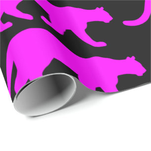 Papel De Regalo Silueta de Puma Magenta