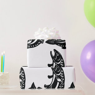 Papel De Regalo Silueta de trucha saltando
