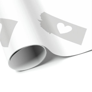 Papel De Regalo Silueta del estado de Montana del corazón