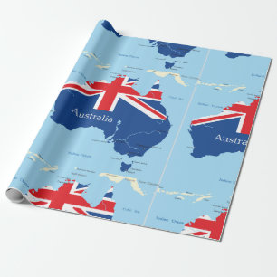 Papel De Regalo Silueta del mapa de la bandera de Australia