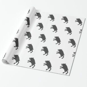 Papel De Regalo Silueta medieval de Black Boar