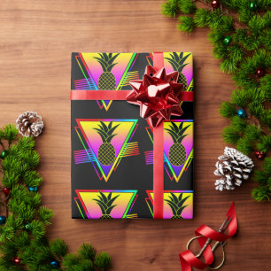 Papel De Regalo Silueta Moderna Retro Piña Fruta de Verano