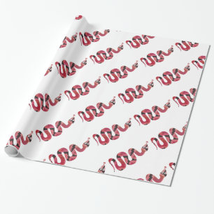 Papel De Regalo Silueta negra y roja de serpiente