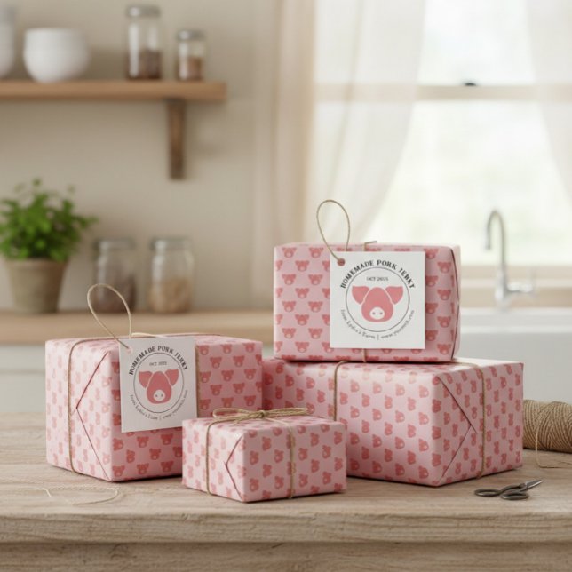 Papel De Regalo Siluetas de cabeza de cerdo personalizado para emp (Subido por el creador)