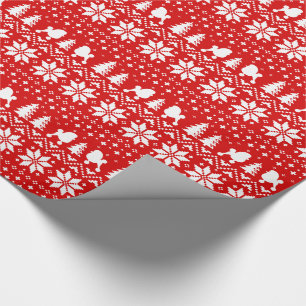 Papel De Regalo Siluetas de Caniche Toy Navidad Patrón de Fiesta