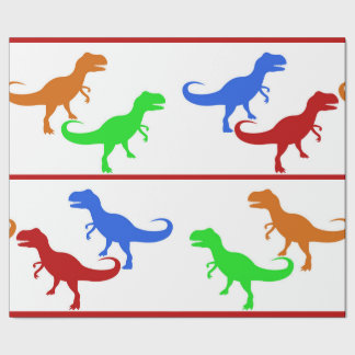 Papel De Regalo Siluetas de dinosaurios jurásicos T-Rex
