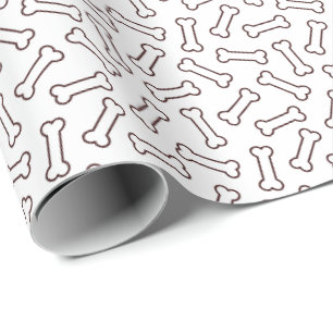 Papel De Regalo Siluetas de huesos – Diseño minimalista de perro