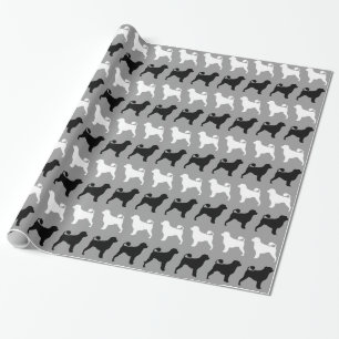 Papel De Regalo Siluetas de Perro de Agua Portugués Patrón