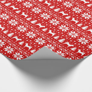 Papel De Regalo Siluetas de perro de Canaán Patrón de Navidad