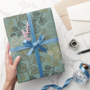 Papel De Regalo Siluetas Frondosas Florecientes de Serena Gentilez