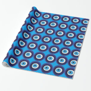 Papel De Regalo Símbolo azul de la gota del amuleto de la