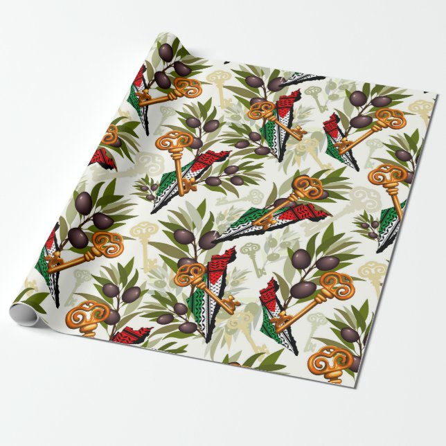 Papel De Regalo Símbolo clave palestino del derecho de retorno (Desenrollado)