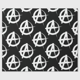 Papel De Regalo símbolo de anarquía en blanco y negro