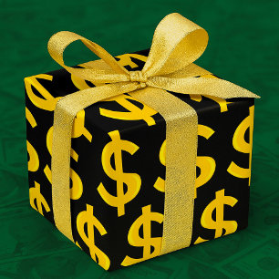 Papel De Regalo Símbolo de dólar de oro negrita amarillo Símbolo d